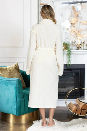 Women's Ultra Soft Plush Bathrobe Lotus Linen