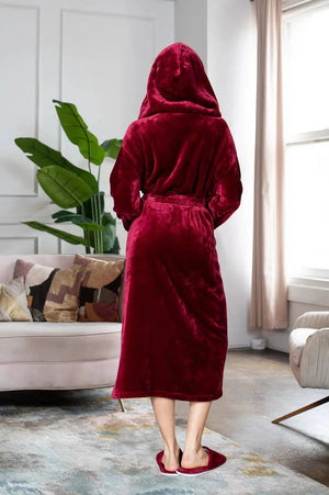 Women’s Plush Hooded Robe - Spa-Worthy Comfort at Home Lotus Linen